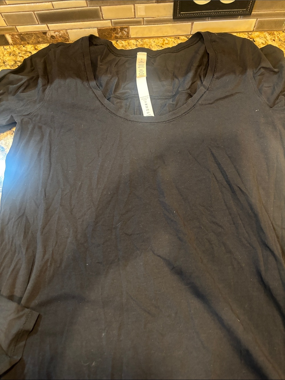 lululemon athletica Black Long Sleeve Scoop Neck Tee